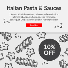 Italian pasta and sauces, online shop with food