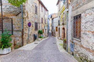 Fototapeta na wymiar Castel di Tora, porphyry alley. Italy.