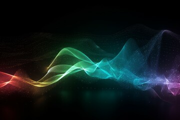 Light colorful wave. Generate Ai