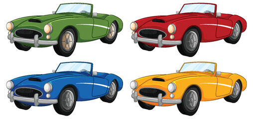 Four Vintage Convertible Cars