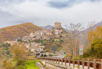 Castel di Tora, Panorama. Italy.