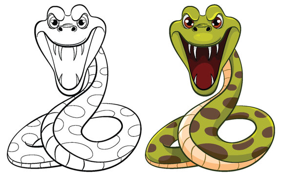 Python Snake Coloring Page