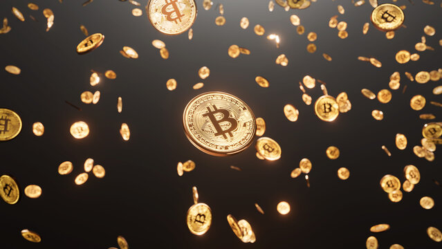 Est&aacute;n lloviendo monedas doradas y brillantes que resultan ser bitcoins