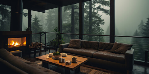 Interior of a luxury home in the Pacific Northwest