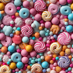 Fototapeta na wymiar Candy cute repeat pattern 