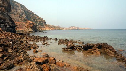 beach and rocks in island