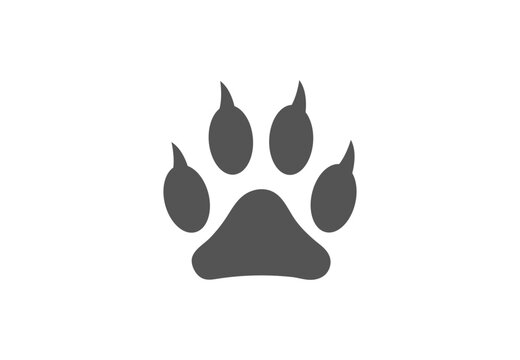 Dog paw silhouette. Vector illustration