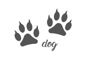 Obraz premium Dog paw silhouette. Vector illustration