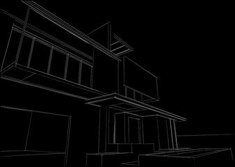 house building sketch architecture 3d 
