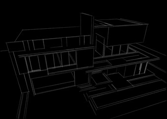 house building sketch architecture 3d 