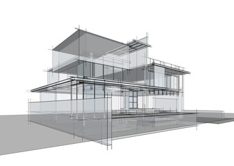 house building sketch architecture 3d 