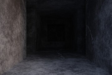 Fototapeta na wymiar Empty background scene. Texture dark concentrate floor with mist or fog. 3D rendering 