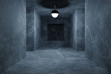 Empty background scene. Texture dark concentrate floor with mist or fog. 3D rendering 