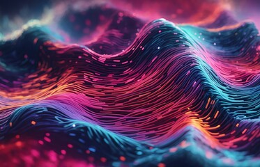 Abstract Colorfull Wave Threads Texture Background