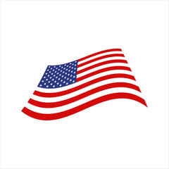 Obraz premium American flag, Patriotic symbol of the USA, Vector illustration of isolates.
