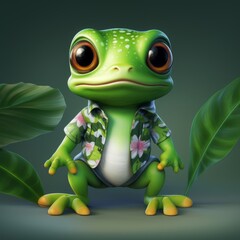 Fototapeta premium Baby American green tree frog