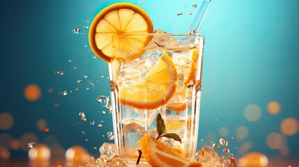 refreshing beverage for summer.  orange with soda. 