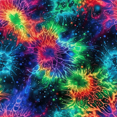 Grunge tie-dye, trippy tie dye pattern, colorful chaotic