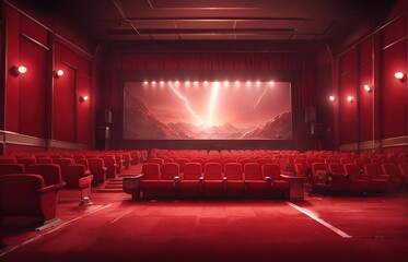 Empty Red Cinema Theater Movie Background