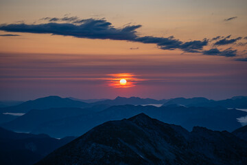 Sonnenaufgang im Hochschwab Gebiet