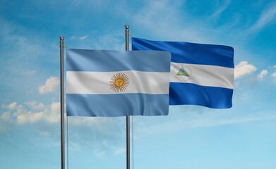 Nicaragua and Argentina flag