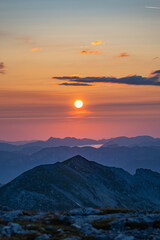Sonnenaufgang im Hochschwab Gebiet