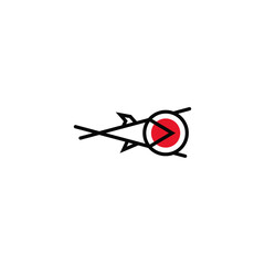 Sushi fish and chopsticks logo design.