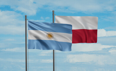 Poland and Argentina flag