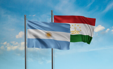Tajikistan and Argentina flag
