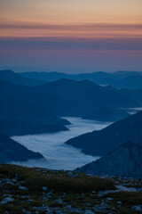 Fototapeta premium Sonnenaufgang im Hochschwab Gebiet