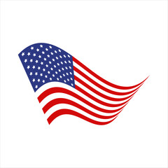 American flag, Patriotic symbol of the USA, Vector illustration of isolates.