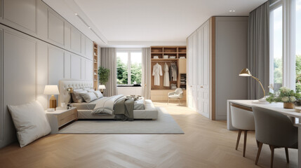 Naklejka na ściany i meble Luxurious bedroom, classy, fully furnished, pleasant to relax
