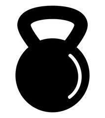 simple silhouette vector kettlebell, isolated on white
