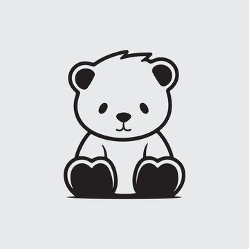 Teddy Bear Silhouette Vector Icon