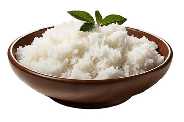 Transparent Background Isolated Bowl of Cooked Rice, Generative AI
