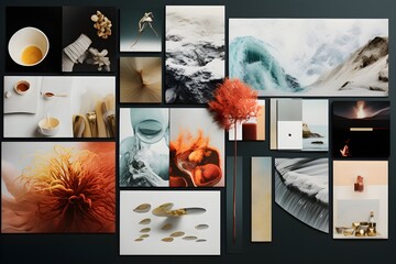 a digital mood board for a branding project, demonstrating how ideas and inspirations are collected and organized.
