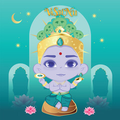 A god of India named Vishnu