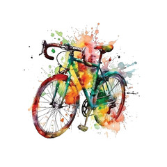 Bicycle watercolor paint