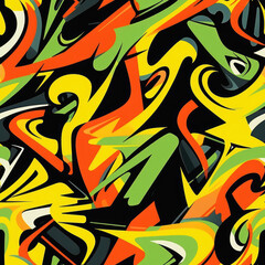 Graffiti art funky repeat pattern doodles