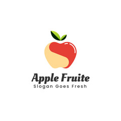 Vector Logo Illustration Fruit Apple Gradient Colorful Style.