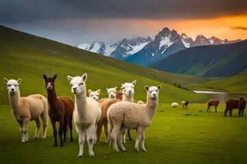 llama in the mountains