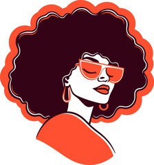 girl with afro hair and sunglasses