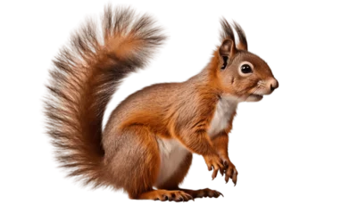 Fototapete Eichhörnchen Isolated Squirrel Portraits Multiple Angles and Side Views, Transparent Background. Generative Ai