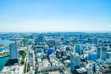 Obraz premium 神奈川県横浜市みなとみらいの都市風景