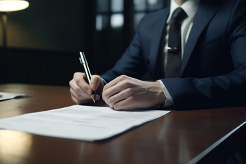 Official Business Contract Signing: Business Person at Contract Signing Ceremony - AI generated