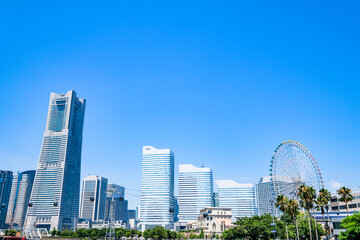 神奈川県横浜市みなとみらいの都市風景