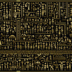 Obraz premium Ancient culture cartoon repeat pattern