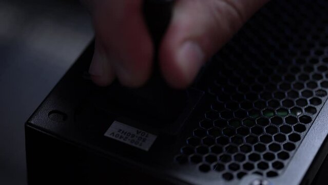 Dnieper. Ukraine 11.05.2023: Computer fan. DDR4. Modern case cooling system. Installation of HTPC, Hackintosh PC and Gaming PC with liquid cooling system and full ARGB lighting inside