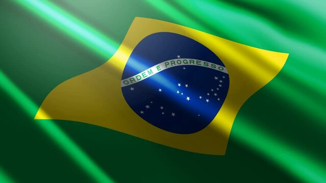 Brazil flag close up footage background