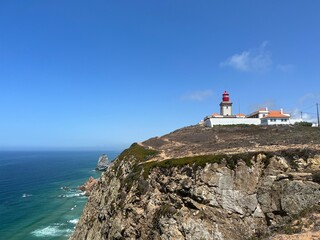 Fototapeta na wymiar Cabo Roca Lighthouse Portugal Westmost point of Europe